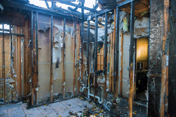 Professional Fire Damage Restoration technician working in Barnesville, OH
